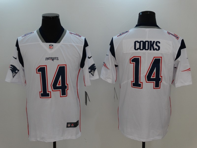 Men's New England Patriots Brandin Cooks #14 White Jersey